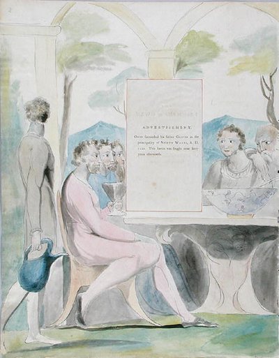 The Triumphs of Owen, design 88 from The Poems of Thomas Gray, 1797-98 by William Blake